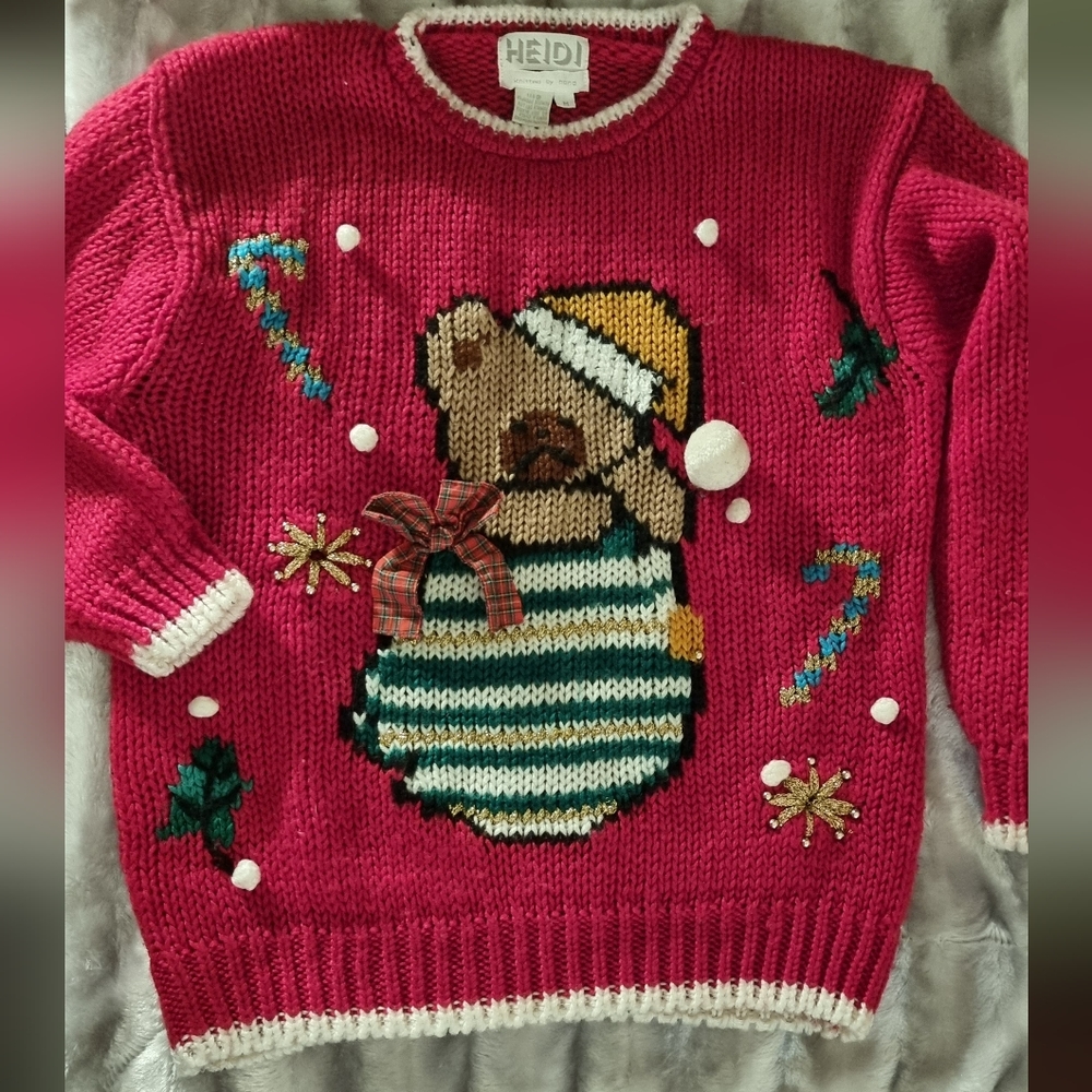 Vintage Hand-knitted Christmas sweater